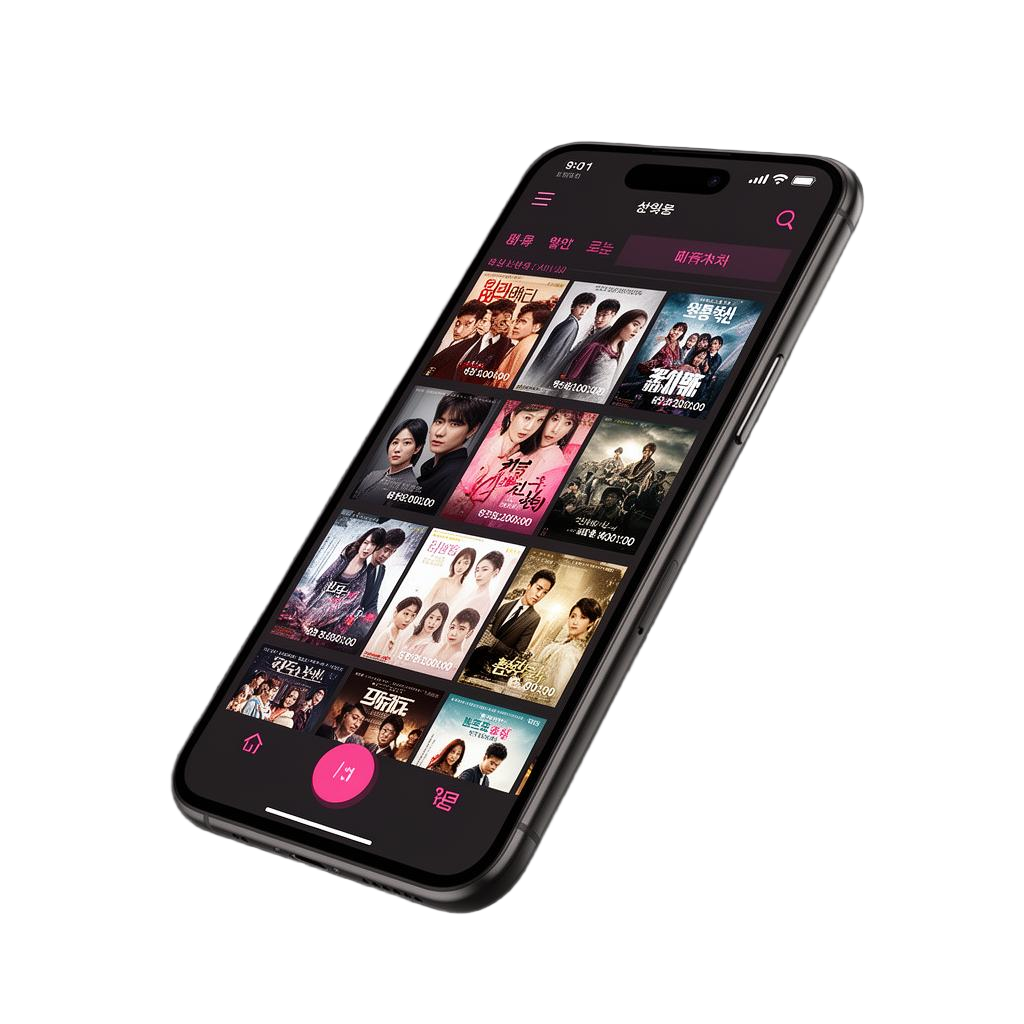 Tela do app Dorama Life com grade de pôsteres
